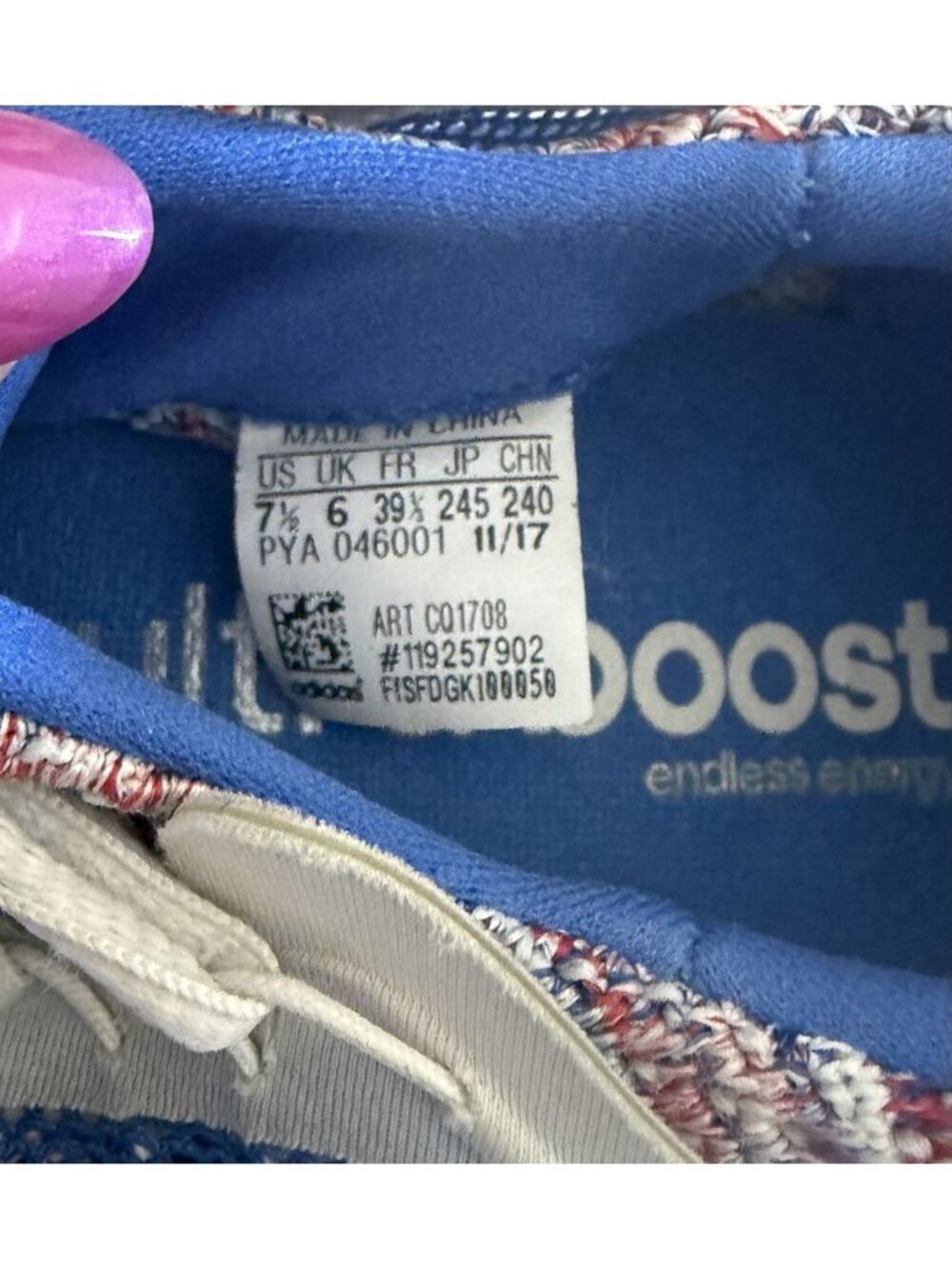 Adidas Ultra Boost Parley Stella McCartney Hi-Res Blue Women's Sz 7.5 - Picture 7 of 7